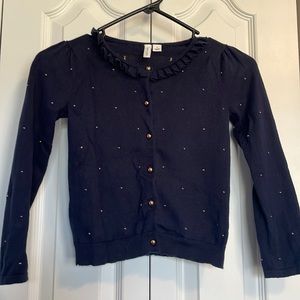 Girls Navy Blue Janie & Jack Cardigan Size 5